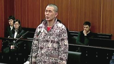 唐全顺在庭审中。视频截图